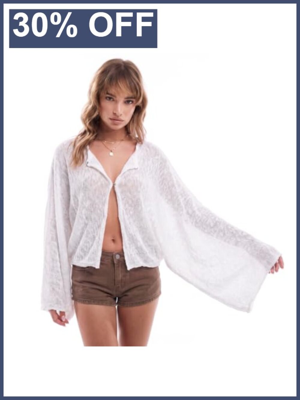 Womens 100% Acrylic Knit Cardigan Loose Fit Hook and Eye Boat Neck Sweater